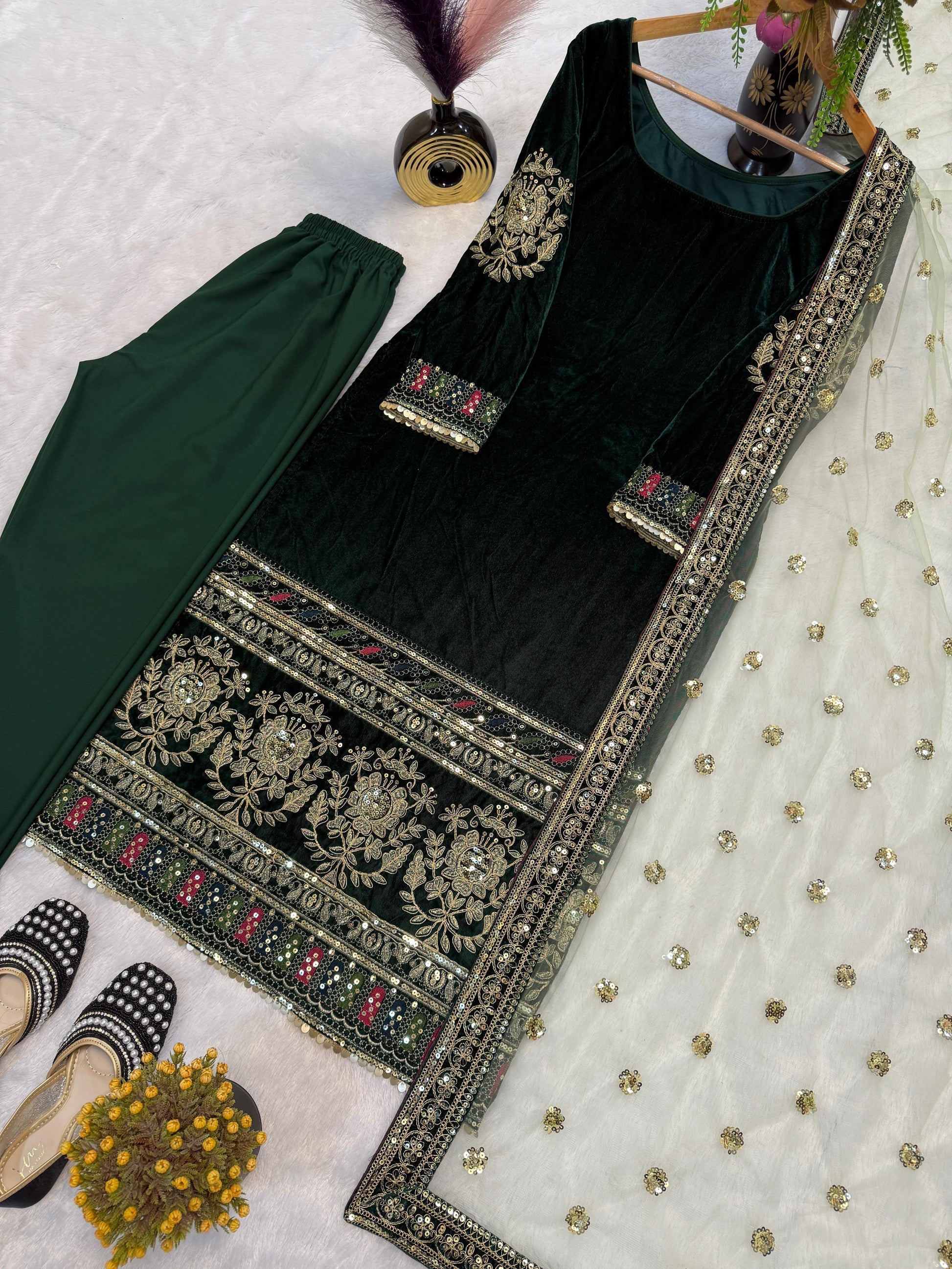 velvet stitched