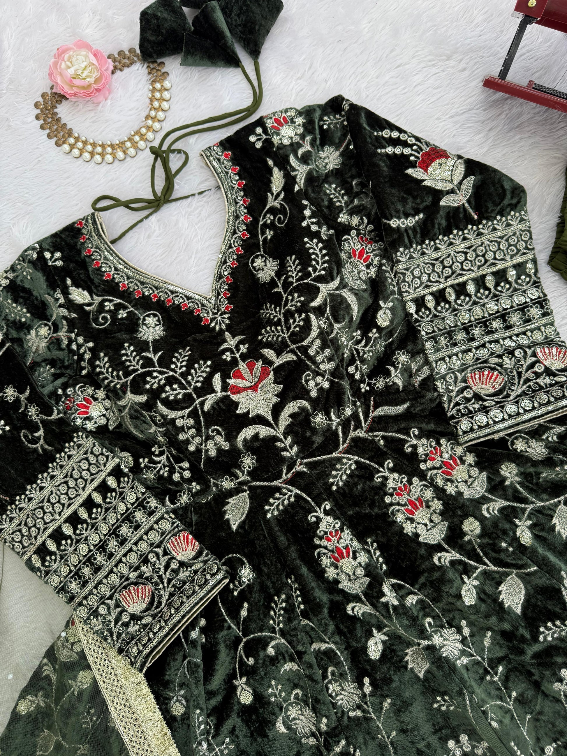 Velvet anarkali