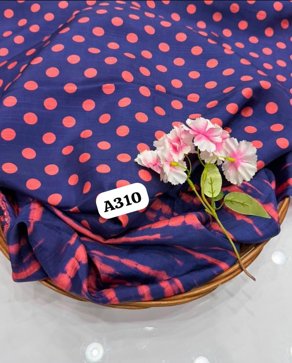 Polka dots in tussar satin