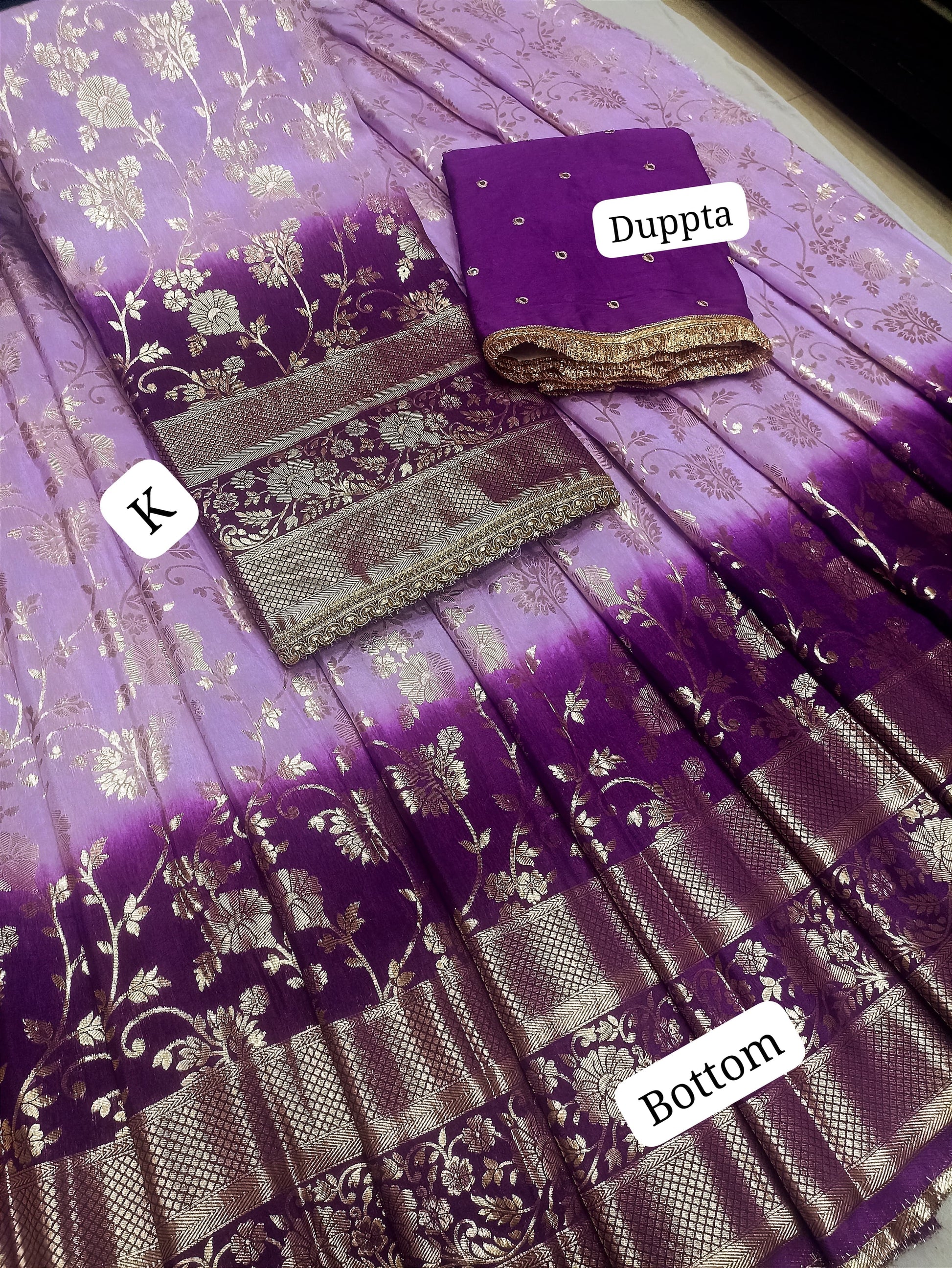 Lehnga/sharara fabric with dupatta