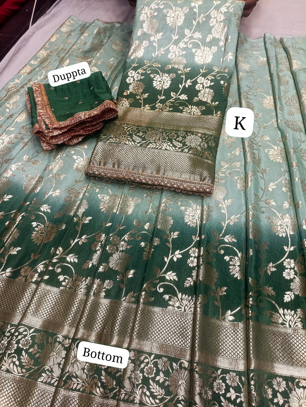 Lehnga/sharara fabric with dupatta