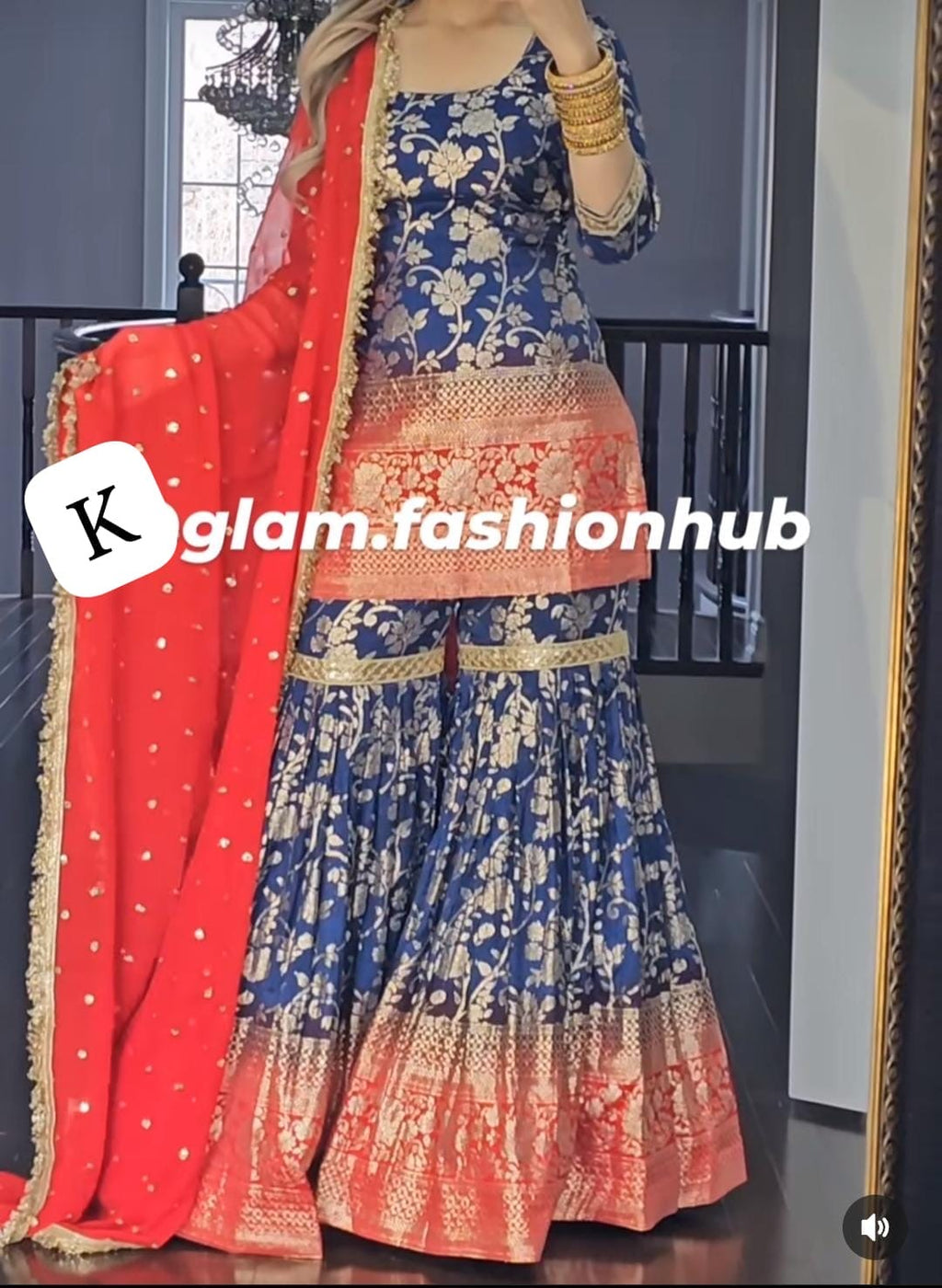 Lehnga/sharara fabric with dupatta