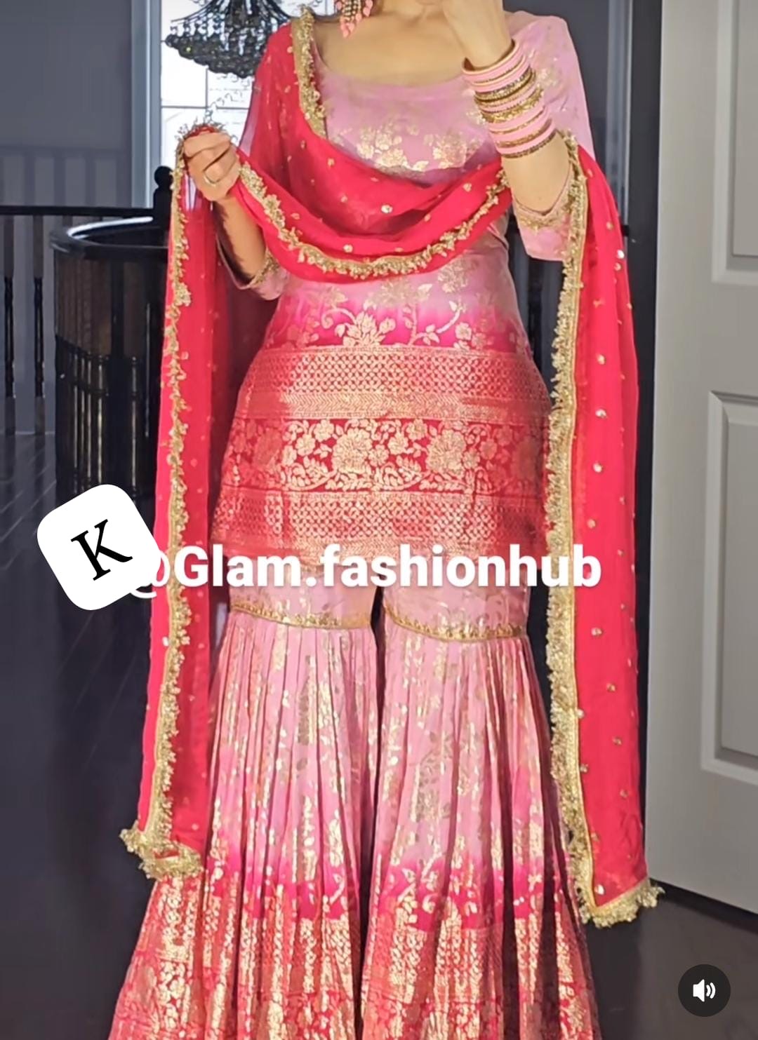 Lehnga/sharara fabric with dupatta