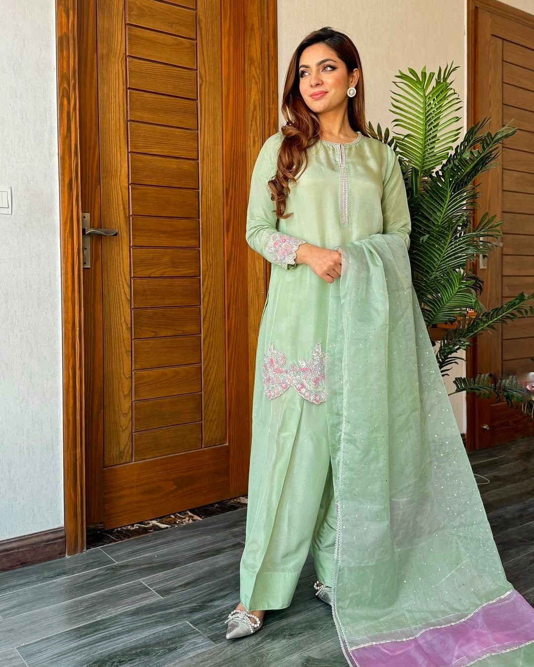 Pure crepe farshi salwar suit