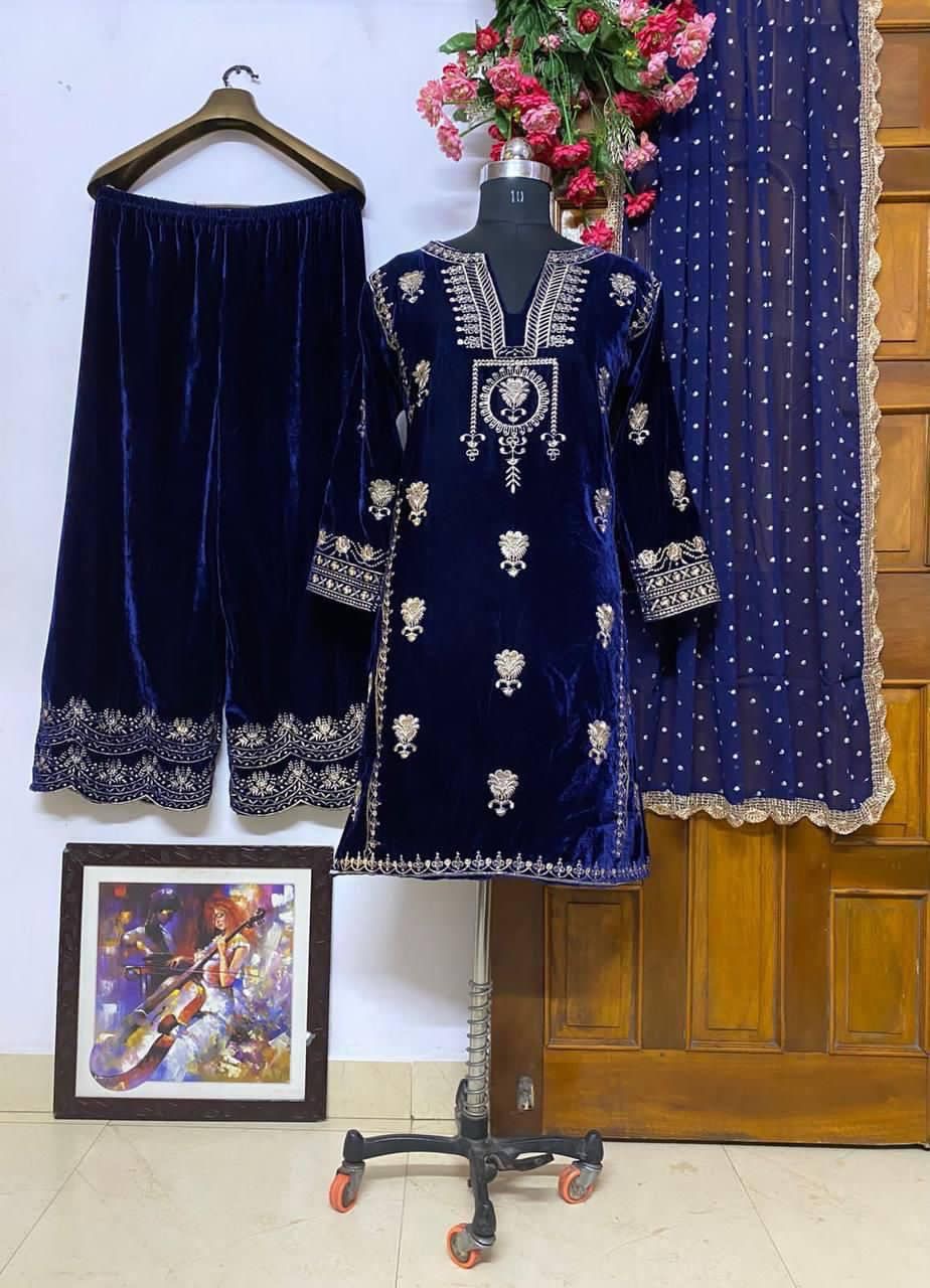 velvet stitched suit