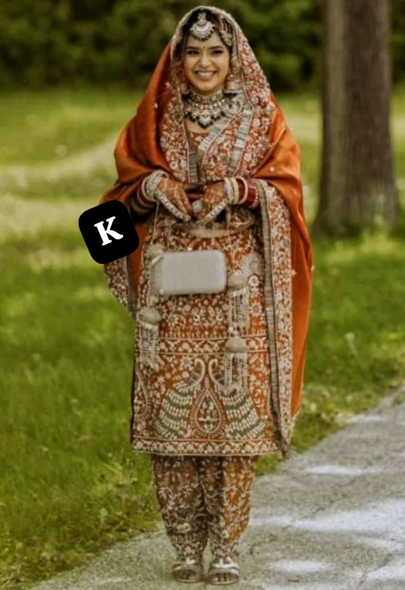 peacock handwrk suit