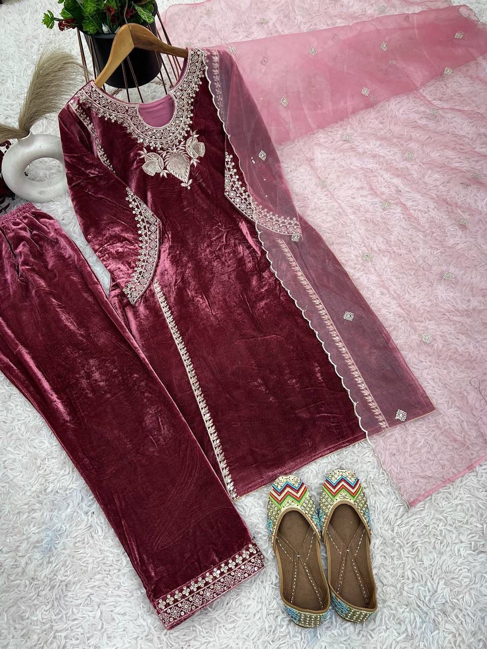 velvet stitched