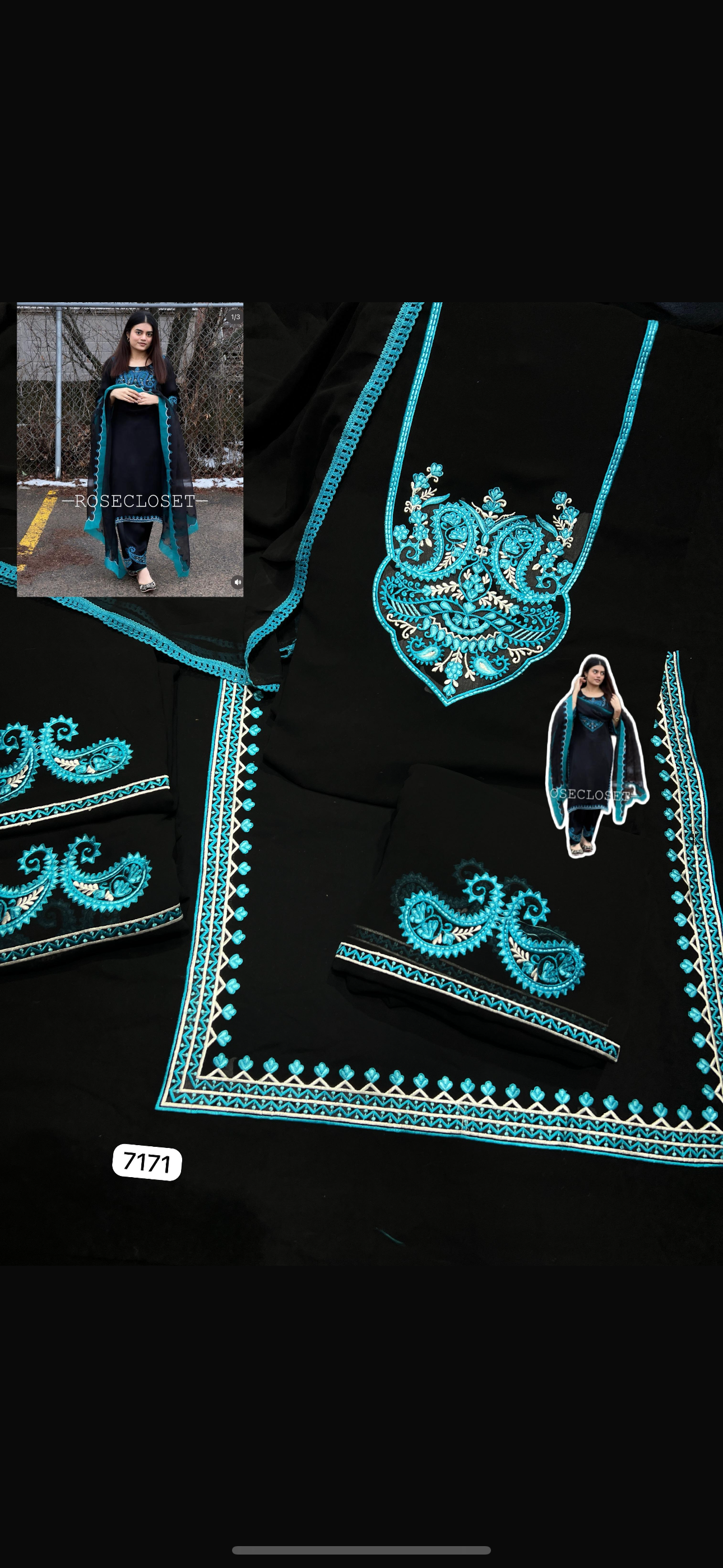 Black georgette suit