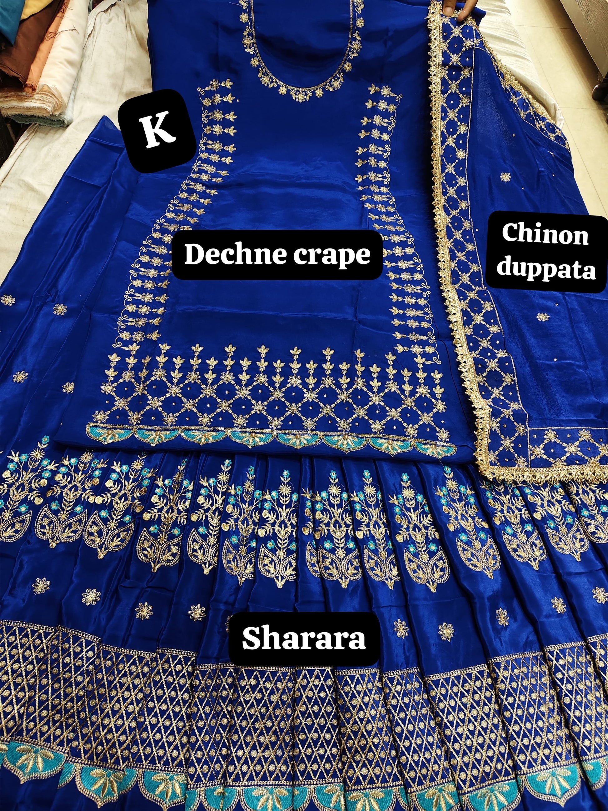 Royal blue handwork