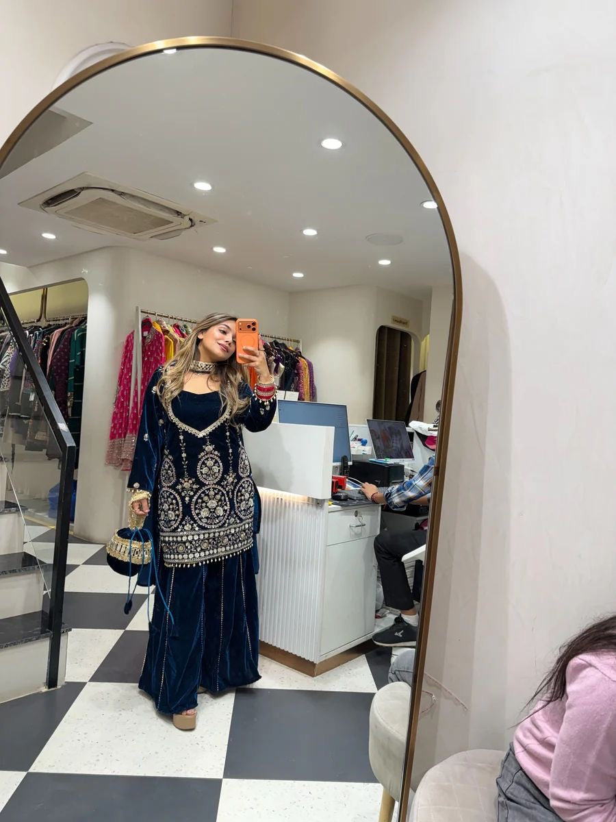 Velvet sharar suit