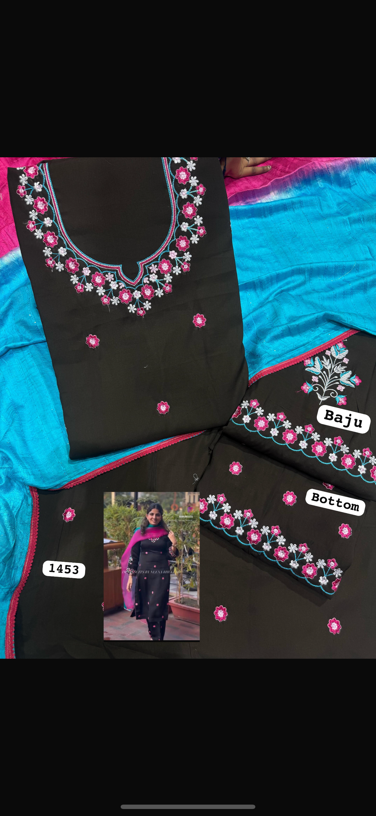 Pure cotton black model suit