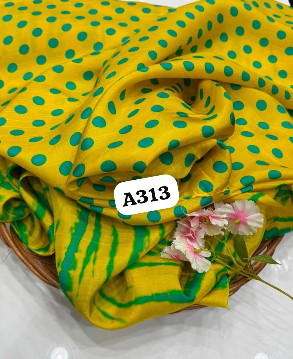 Polka dots in tussar satin