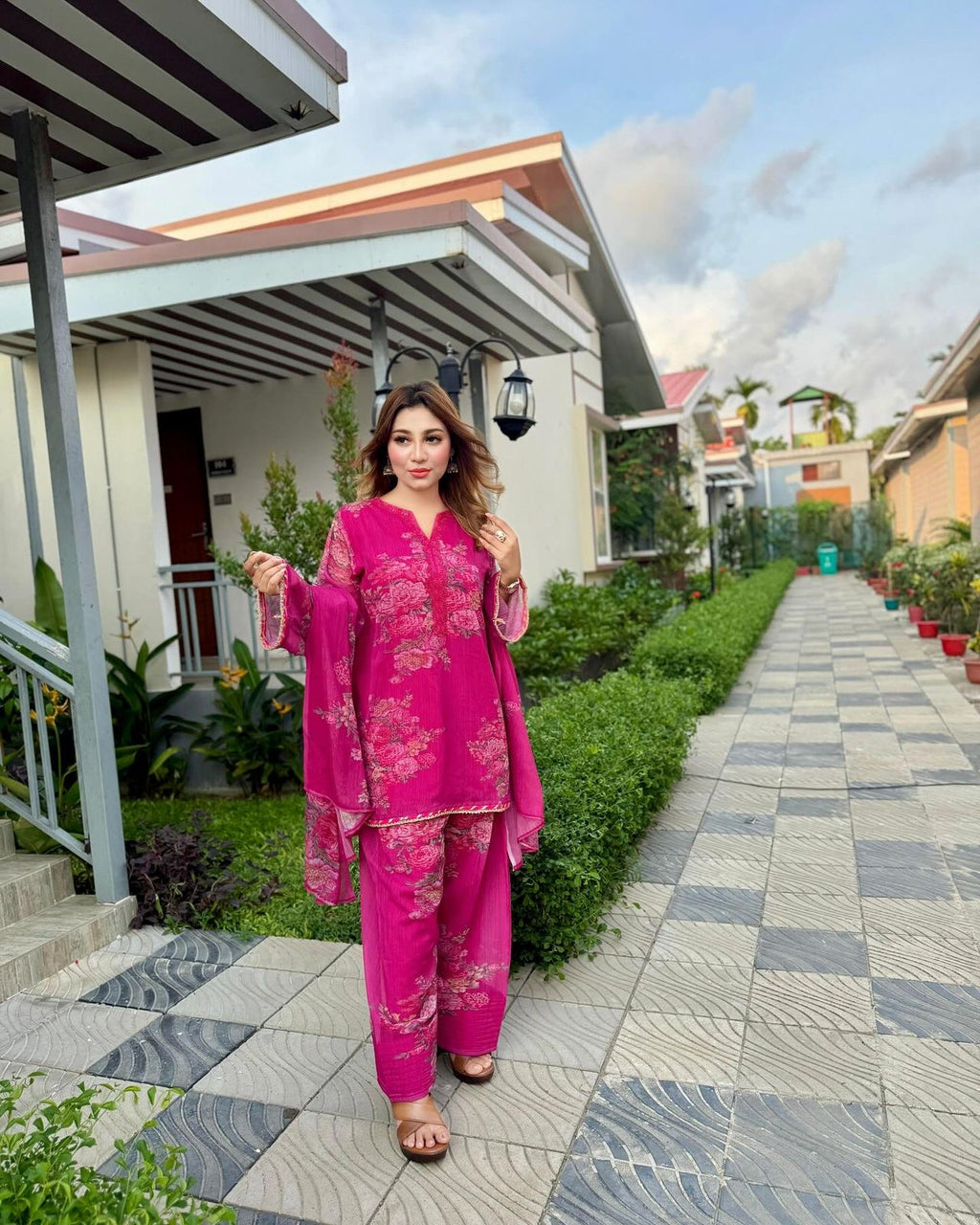 floral farshi suit