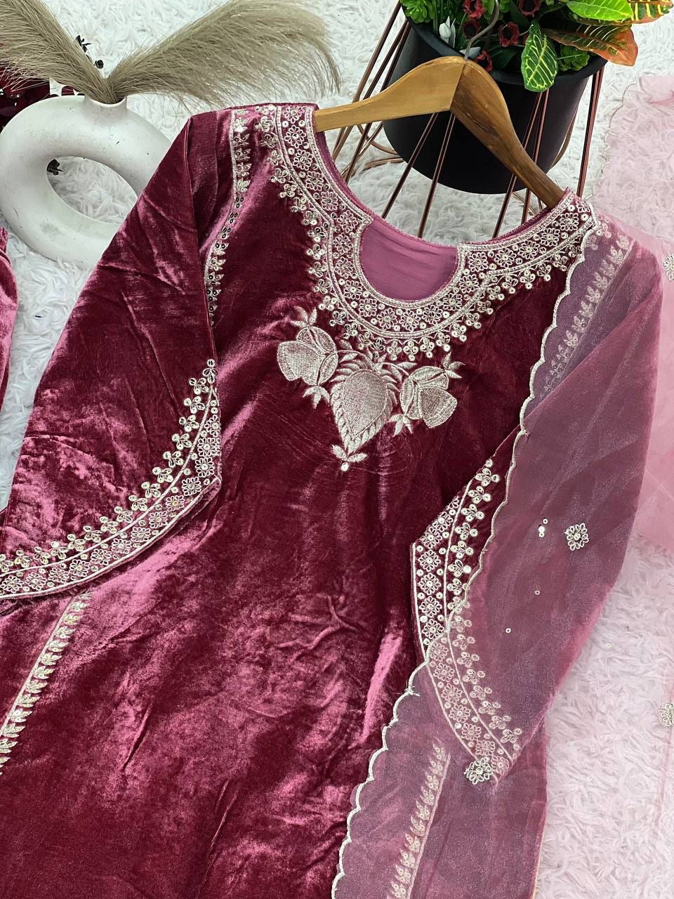 velvet stitched