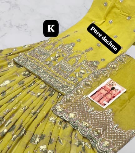 handwork sharara suit