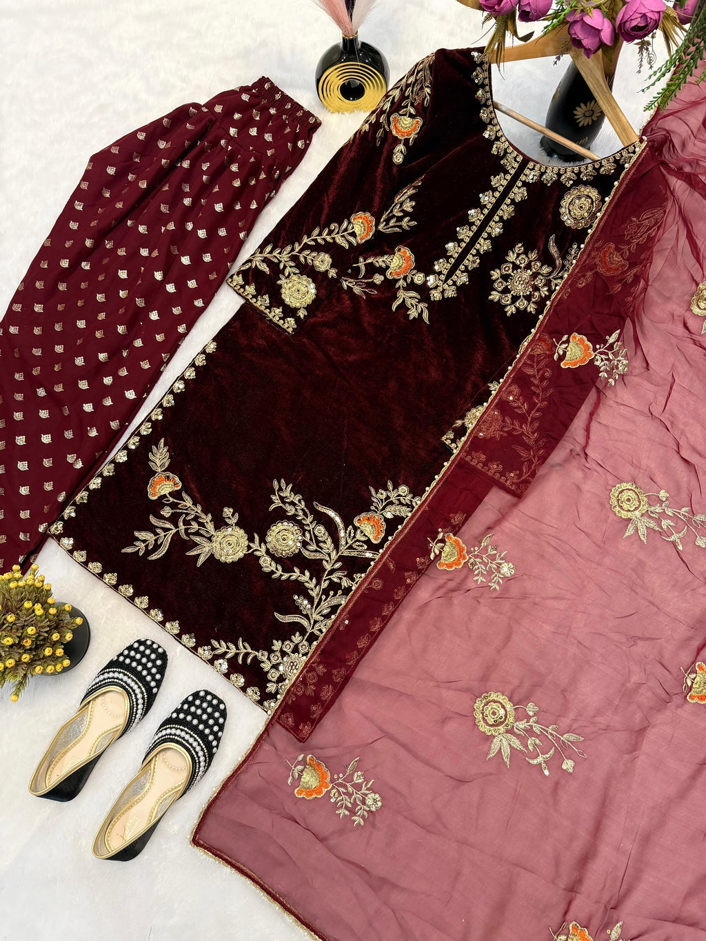 Farshi salwar suit in velvet
