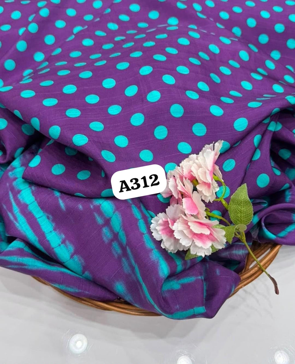Polka dots in tussar satin