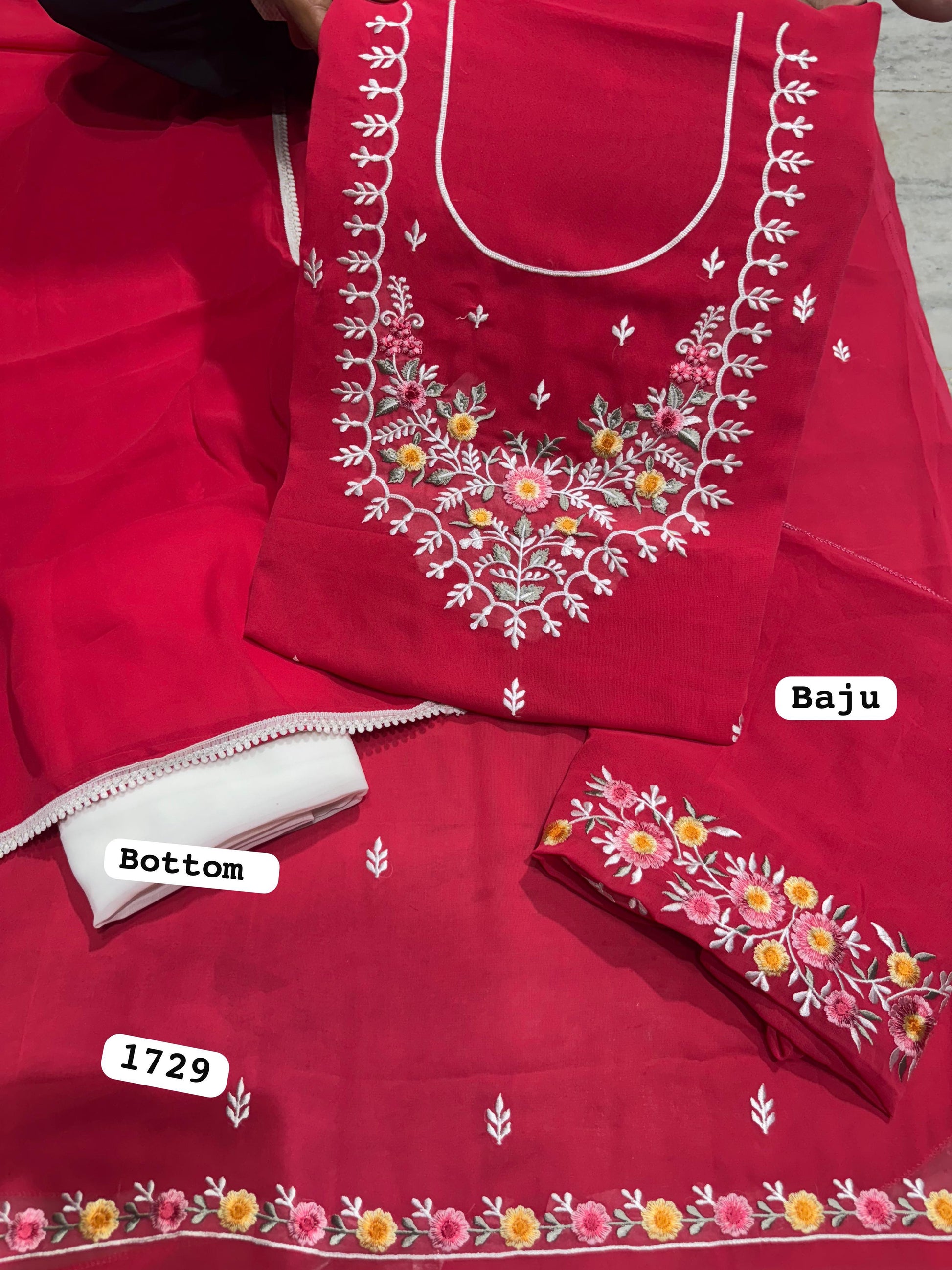 Unstitcged georgette suit