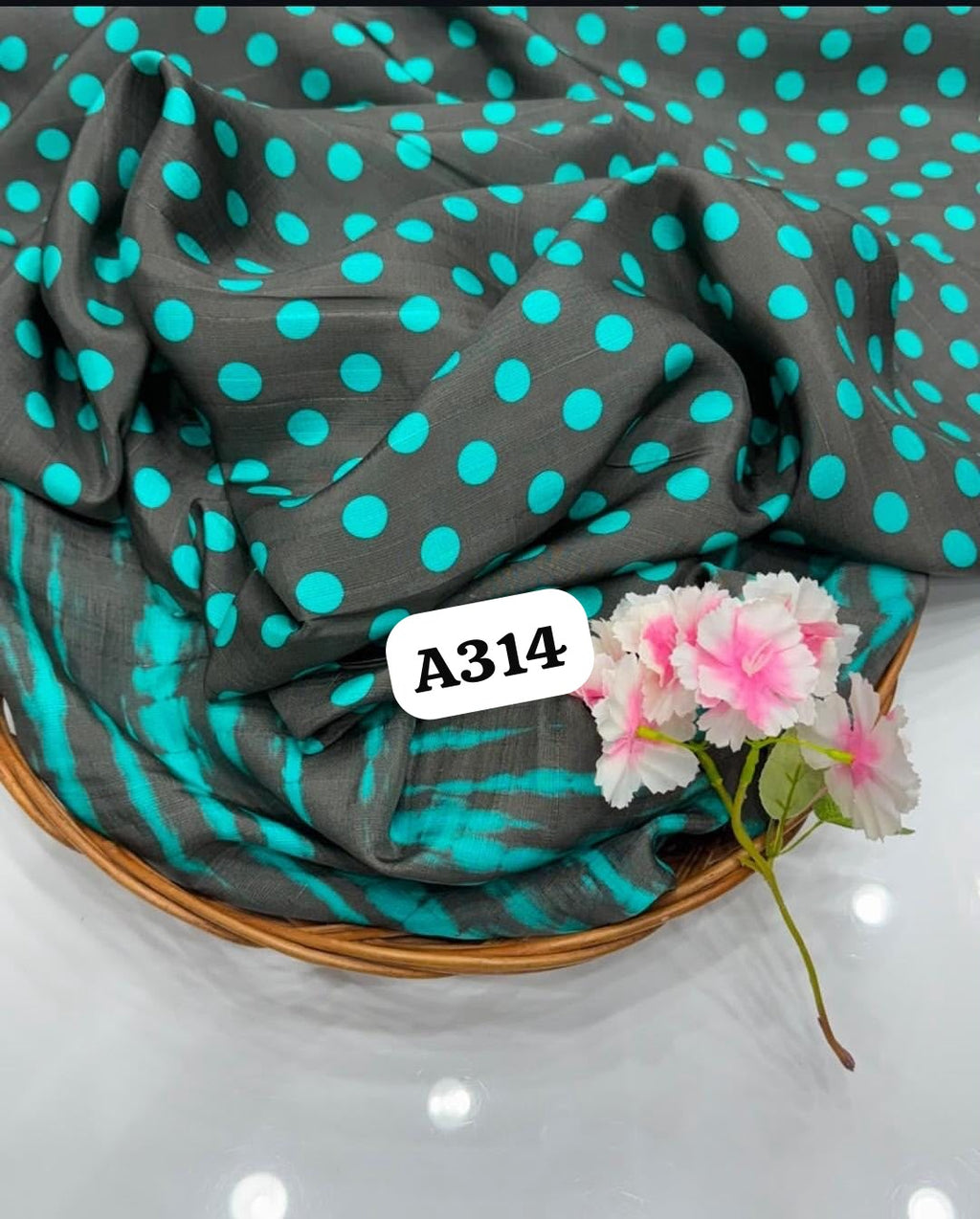 Polka dots in tussar satin