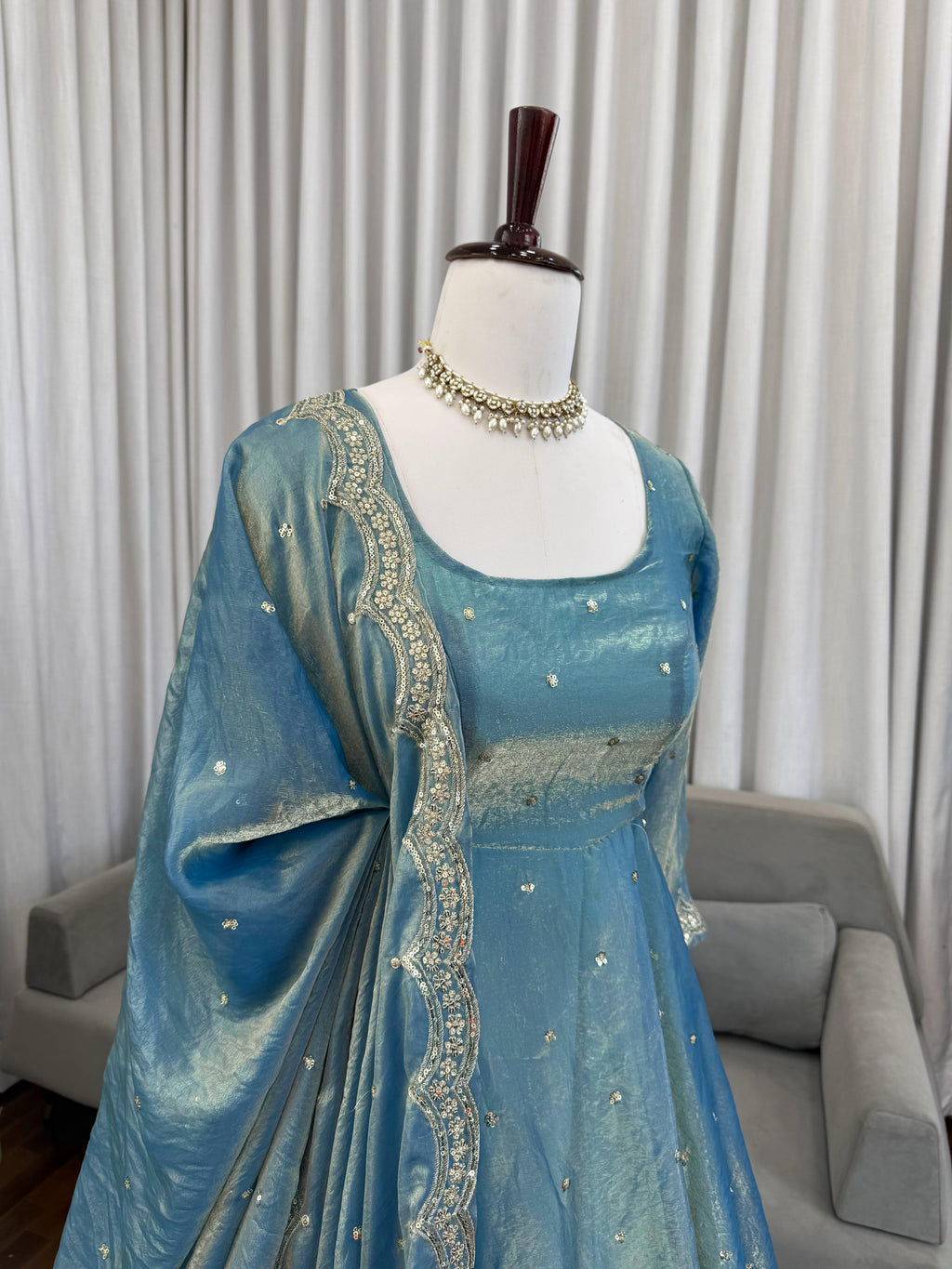 gown in fendy silk