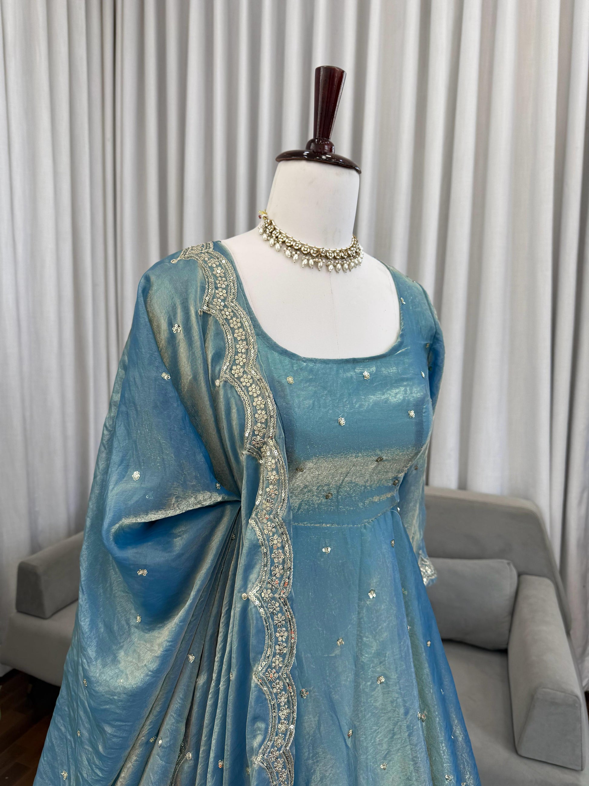 gown in fendy silk