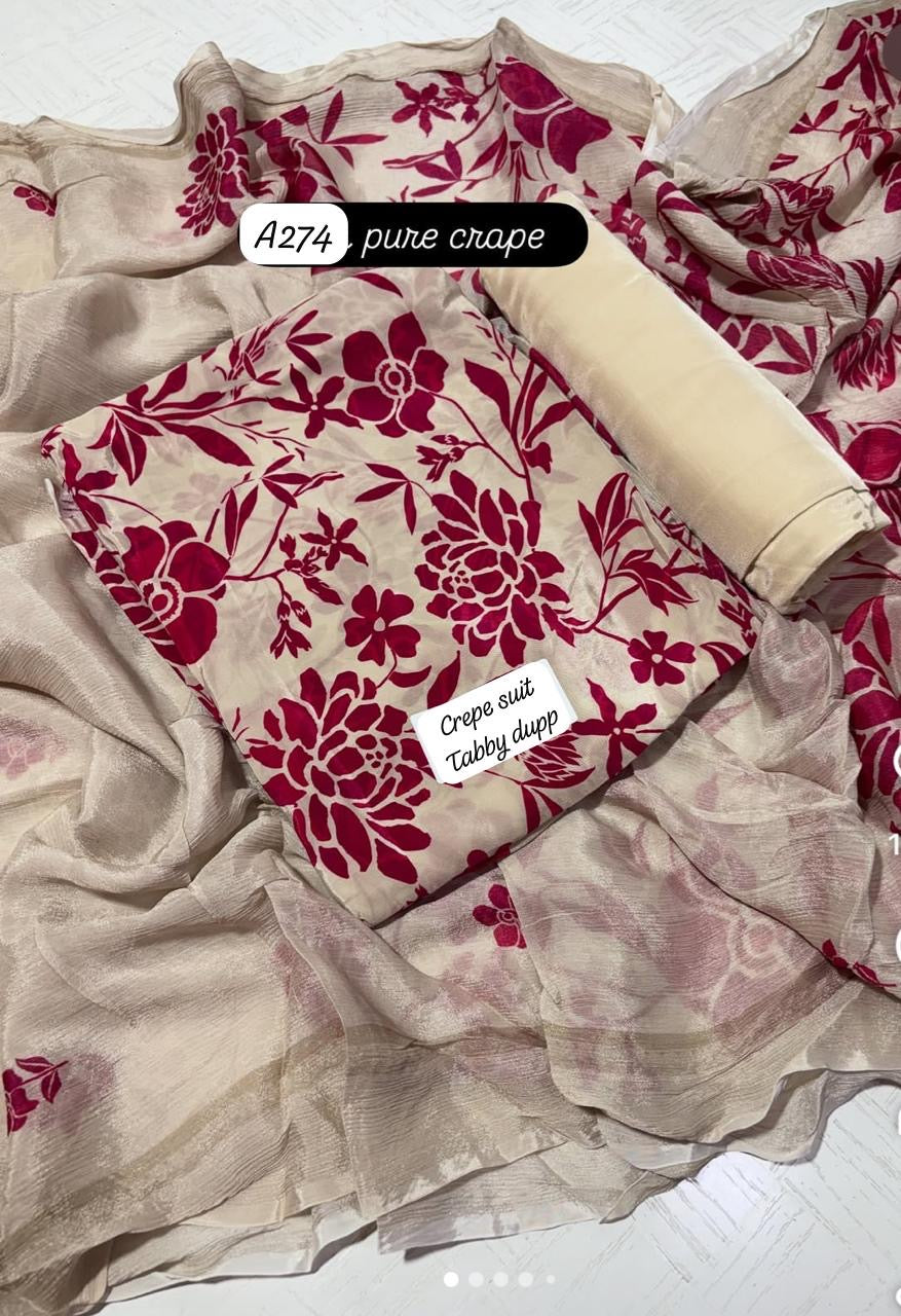 Crepe prints with dupatta