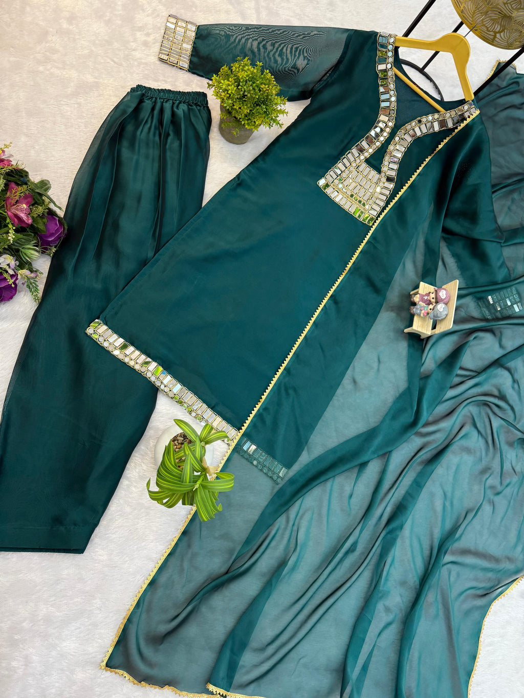 farshi salwar with mirror work