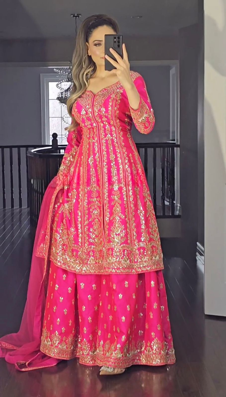 Majenta sharara suit