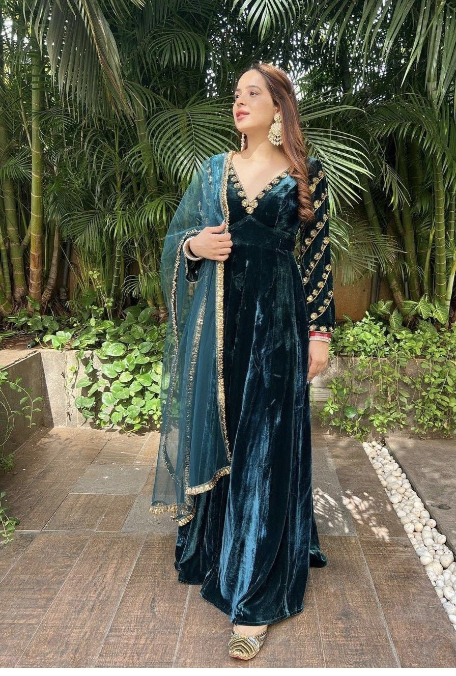 velvet anarkali