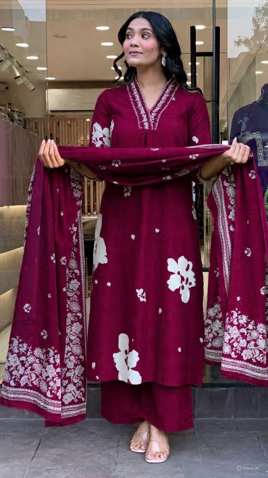 Stitched cotton suit