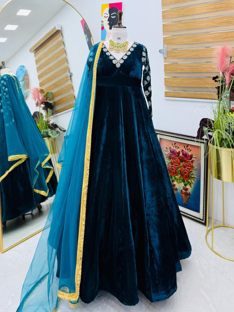 velvet anarkali