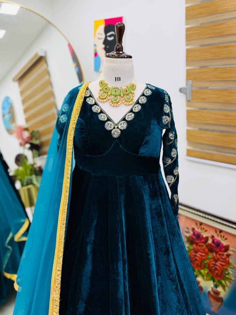 velvet anarkali