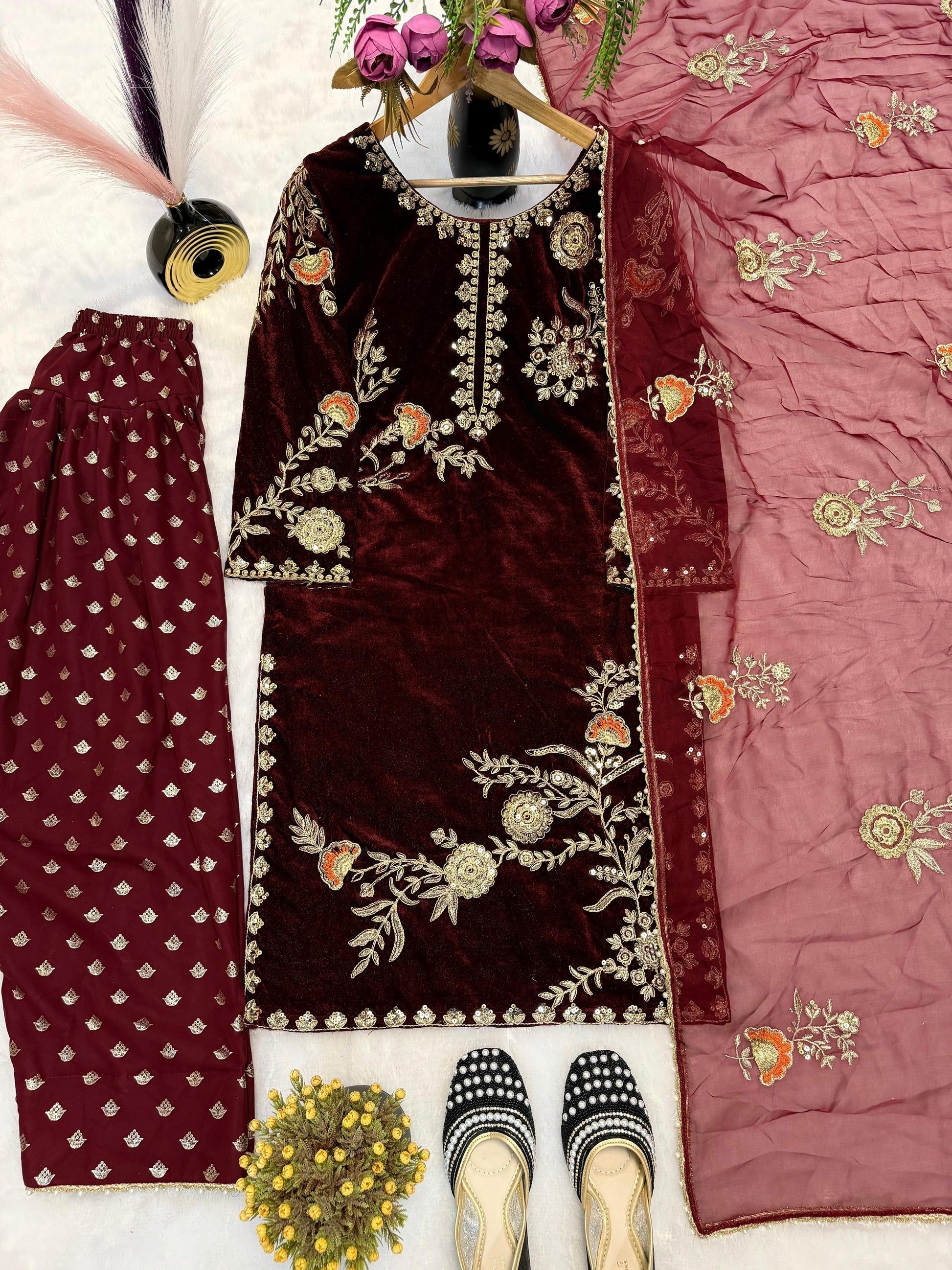 Farshi salwar suit in velvet