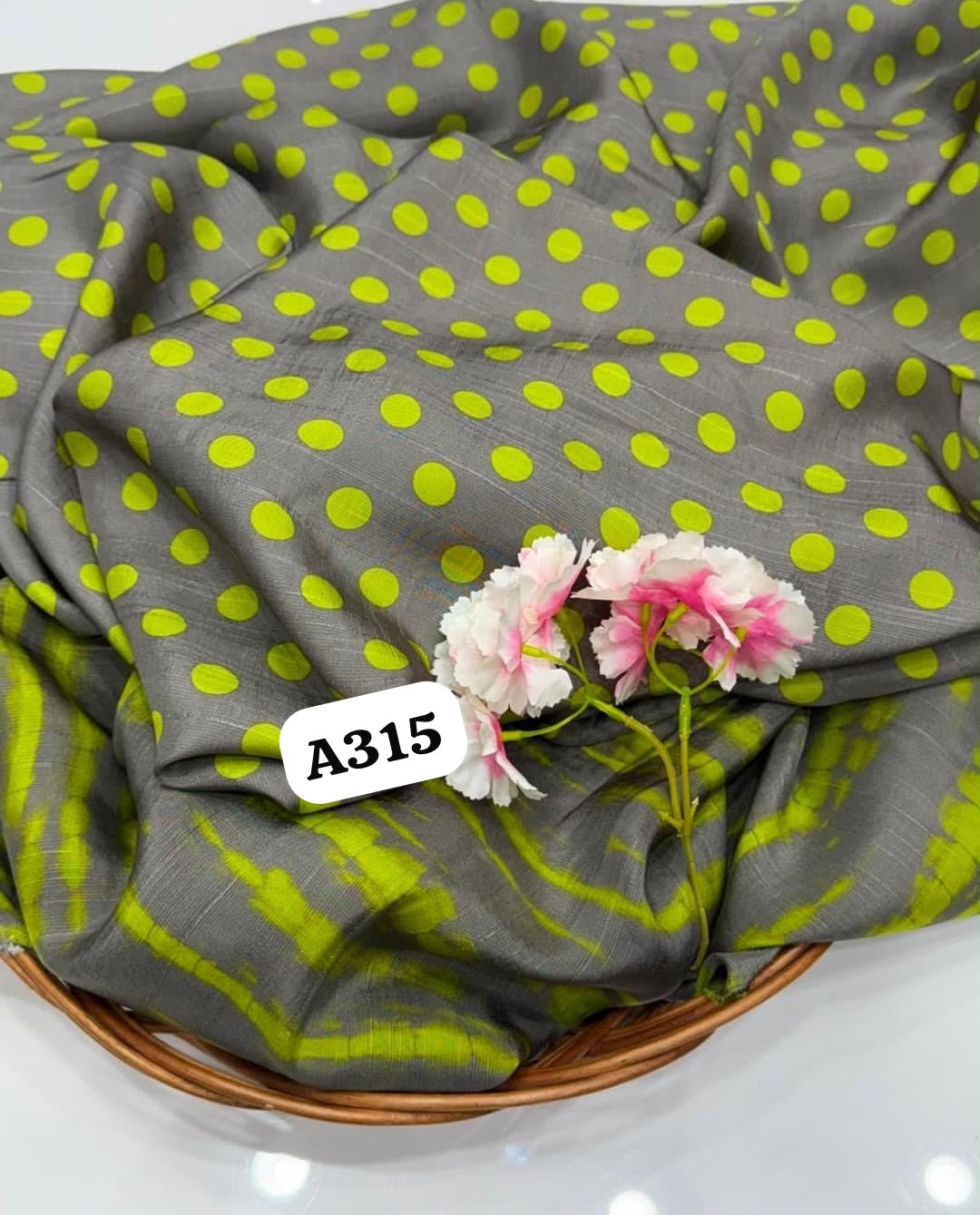 Polka dots in tussar satin