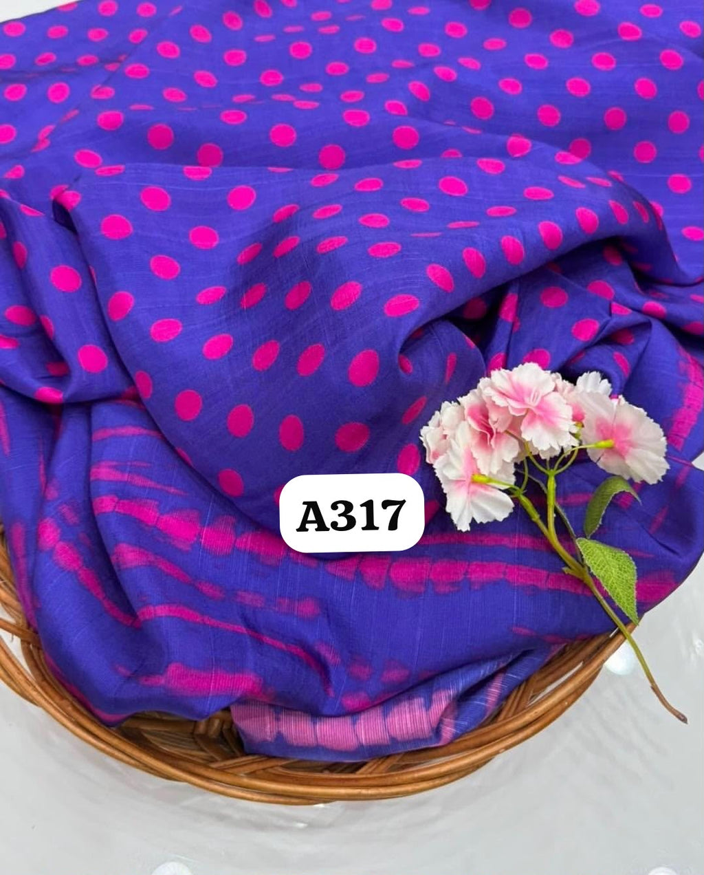 Polka dots in tussar satin