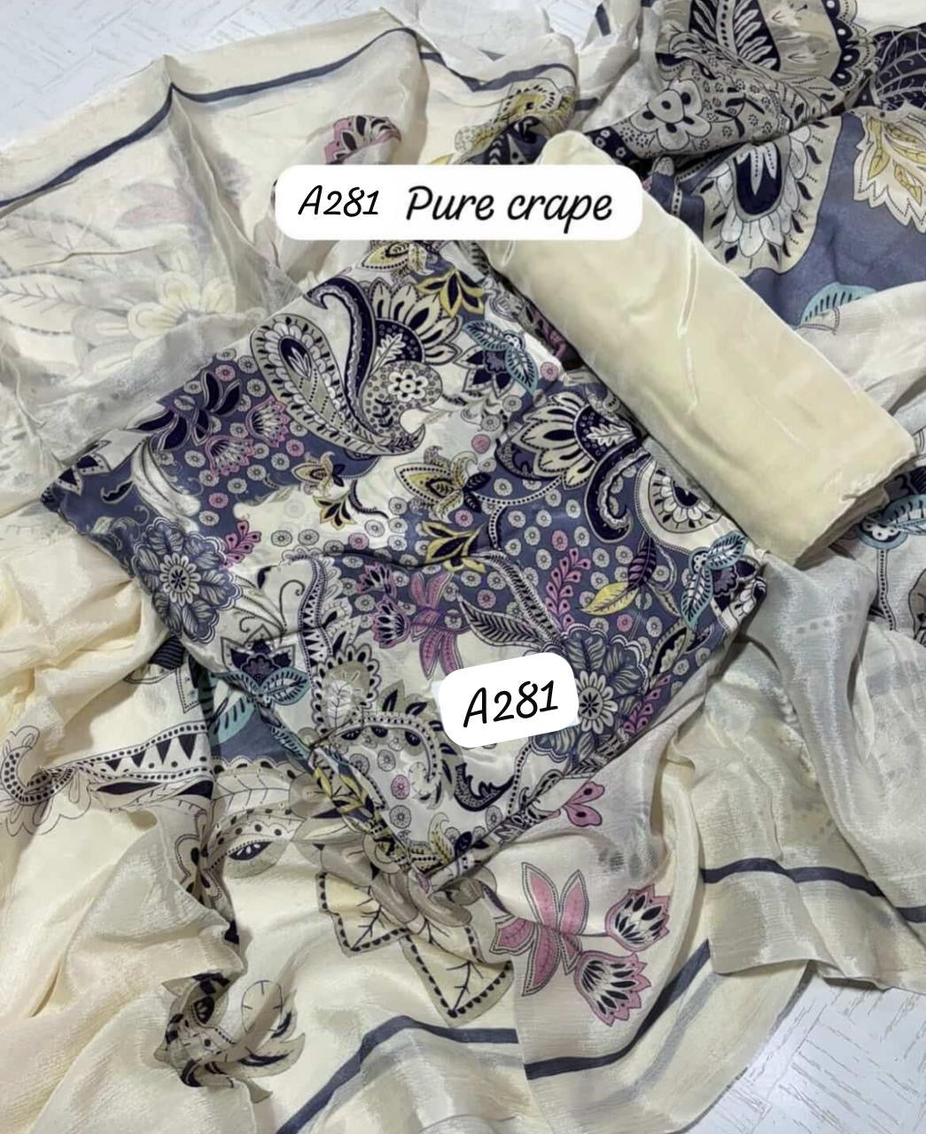 Crepe prints with dupatta