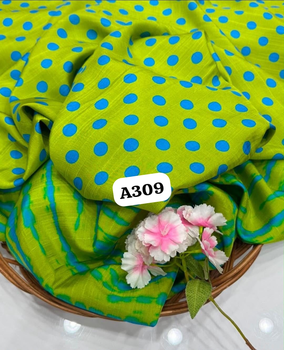Polka dots in tussar satin