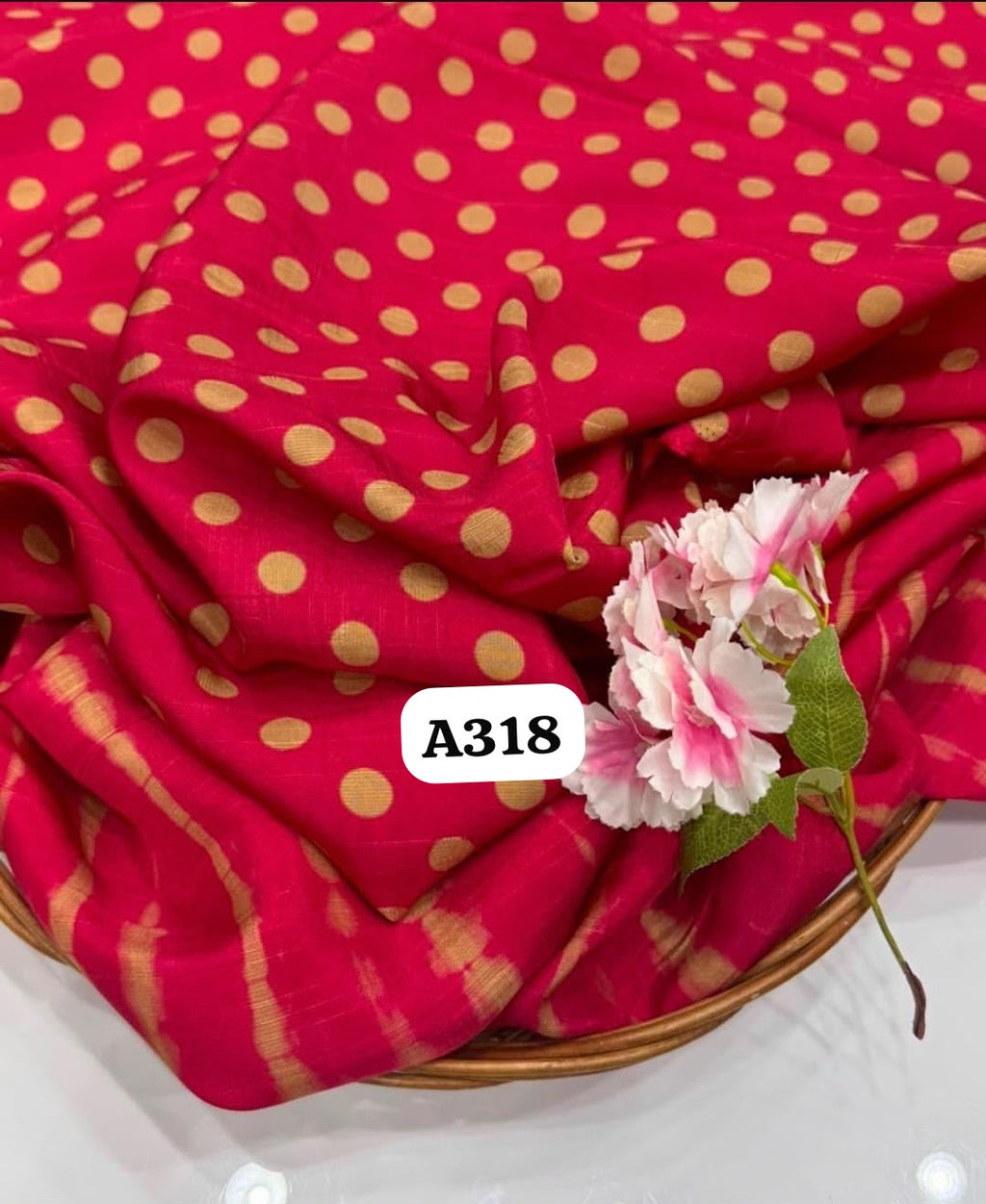 Polka dots in tussar satin