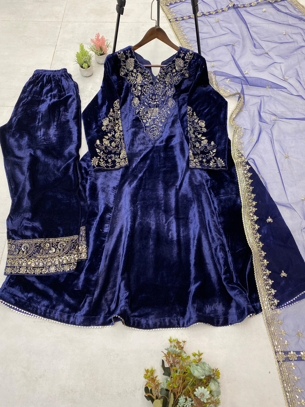 Velvet anarkali