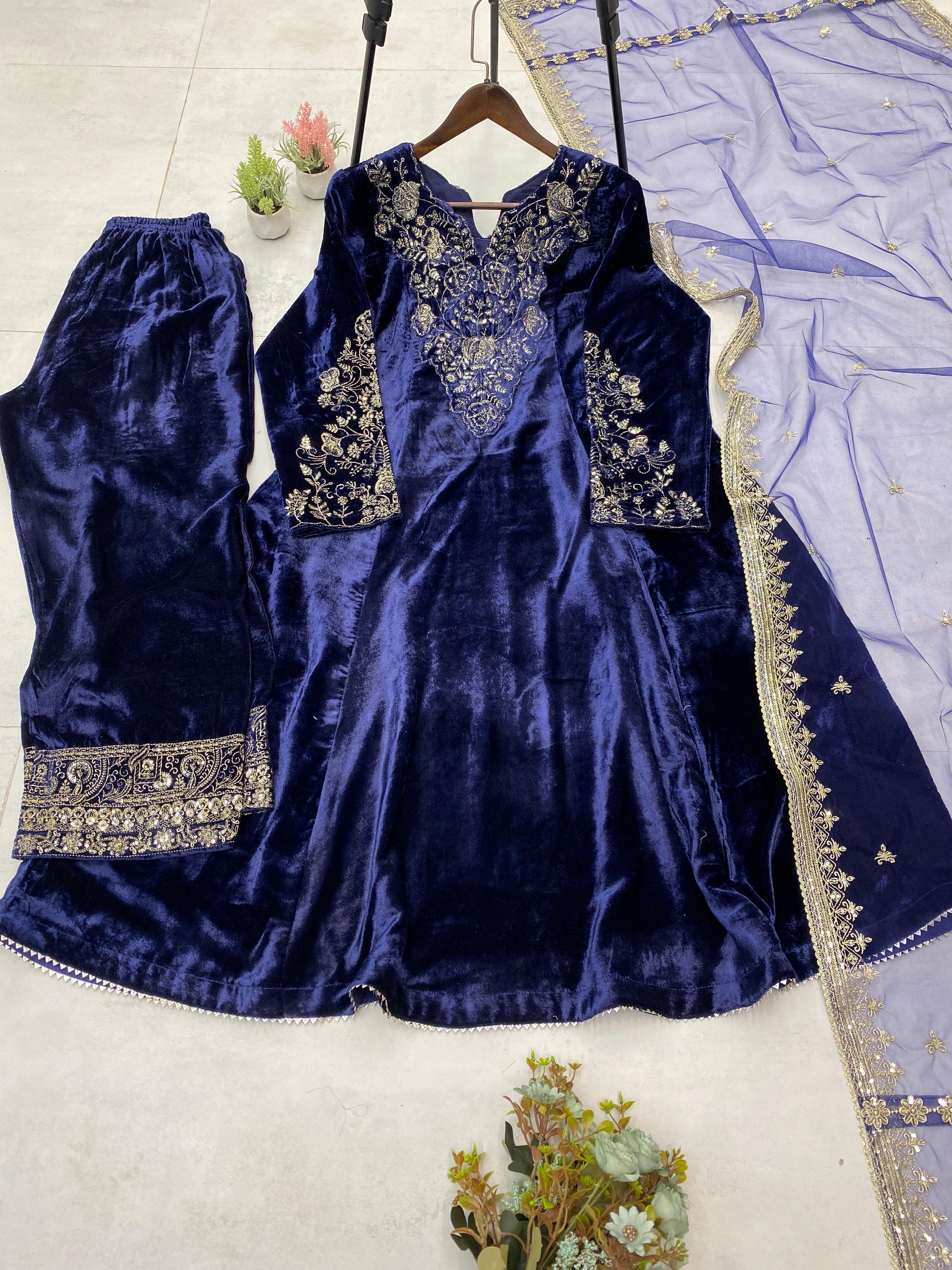 Velvet anarkali