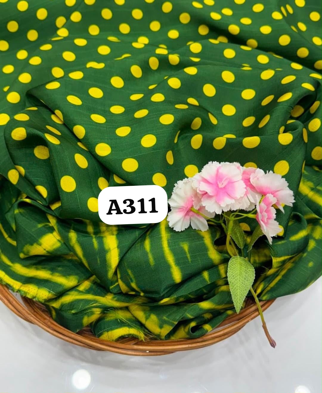 Polka dots in tussar satin