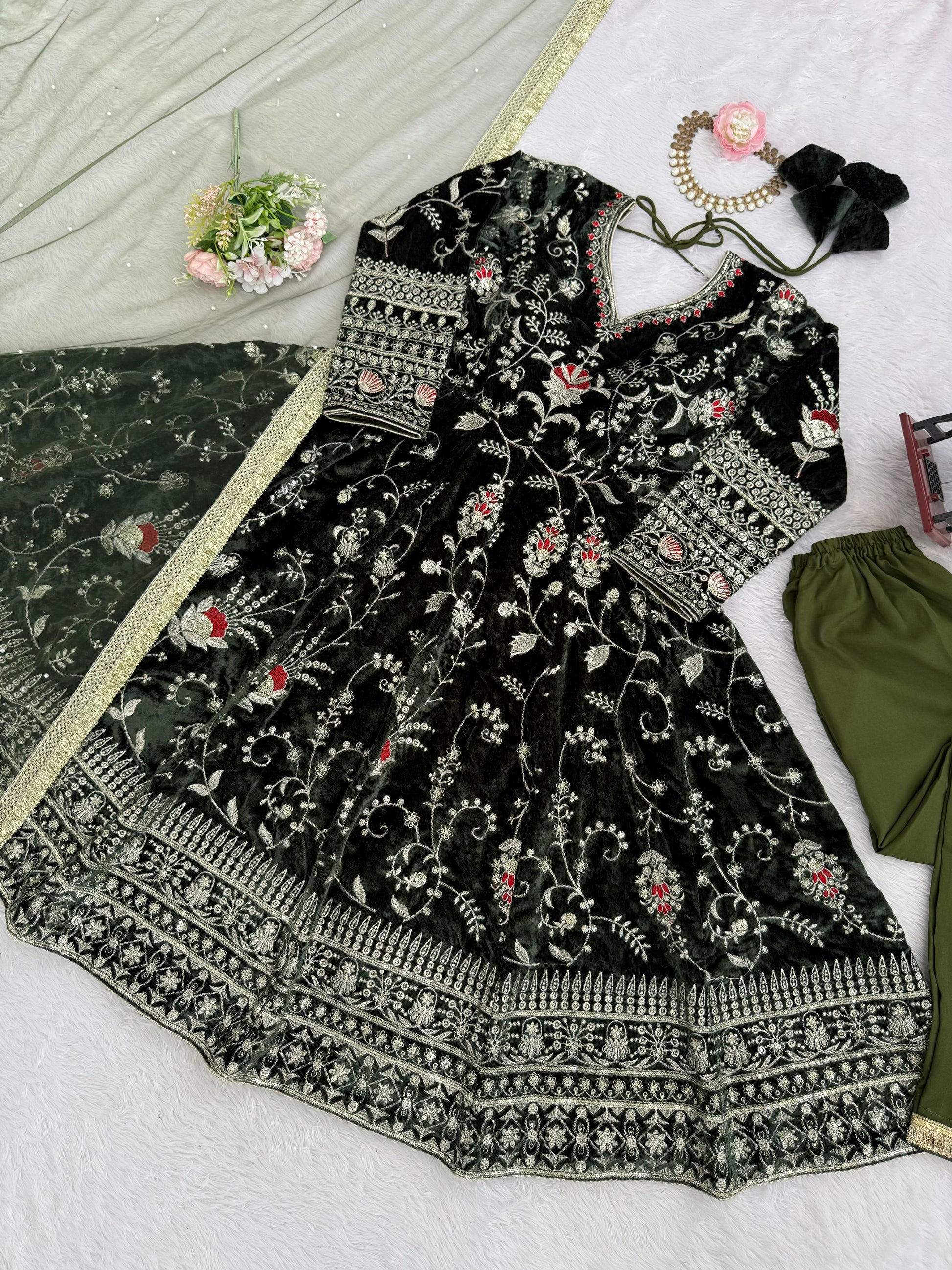 Velvet anarkali