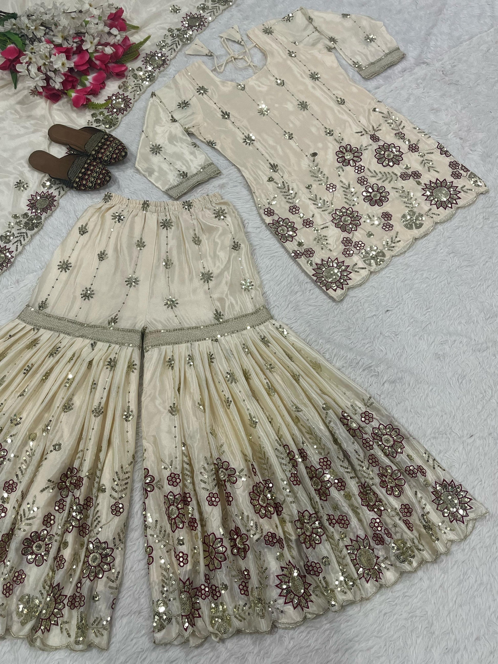 White sharara set