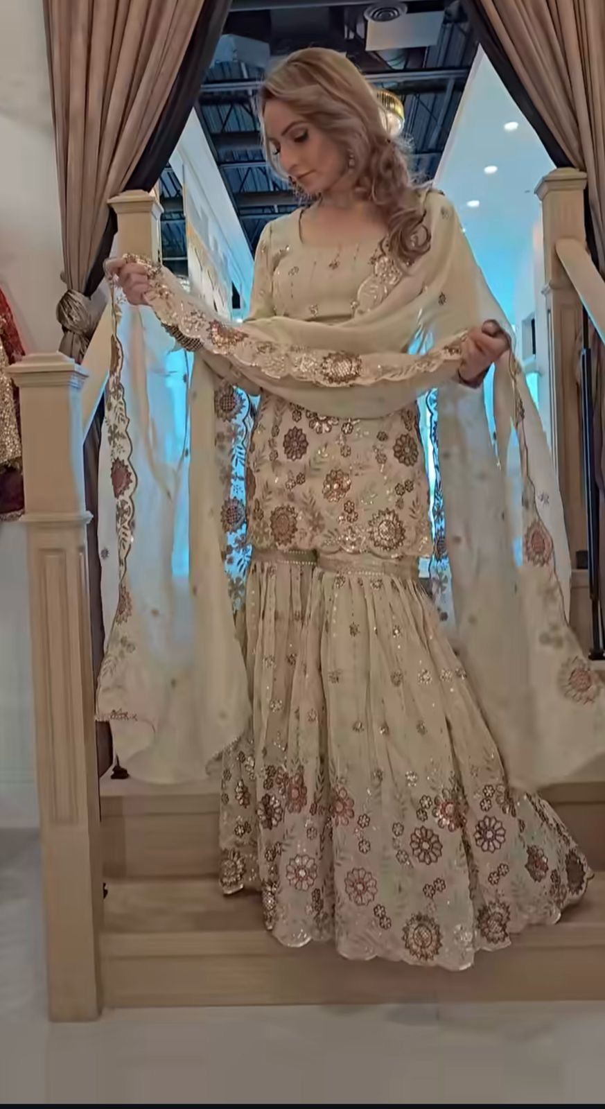 White sharara set