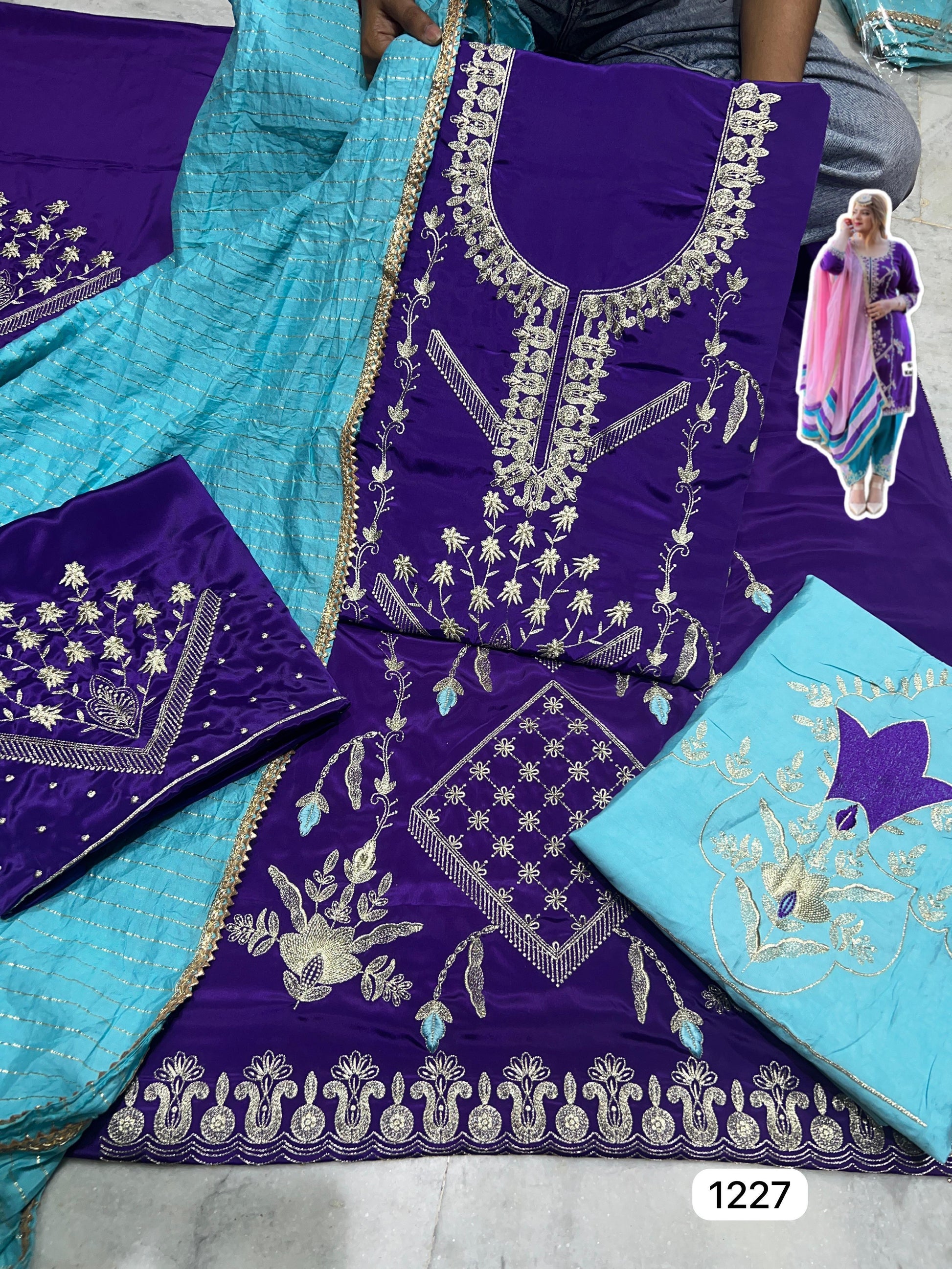 Pure crepe heavy unstitched suit