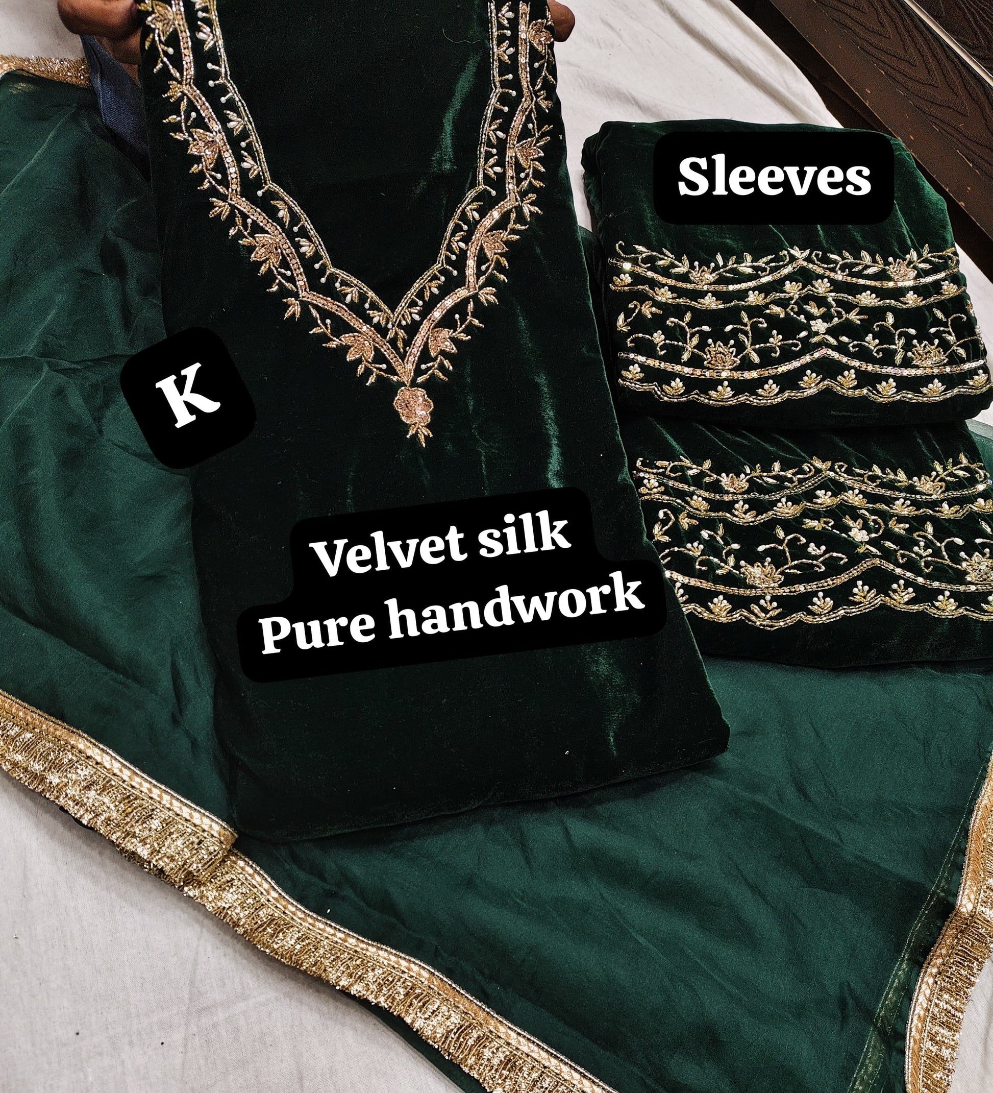 velvet handwork suit
